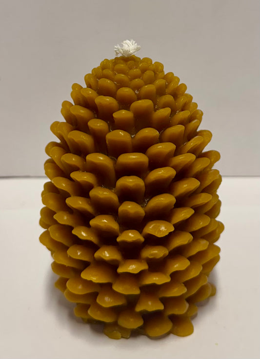 Pure Beeswax Candle. Pinecone shaped.