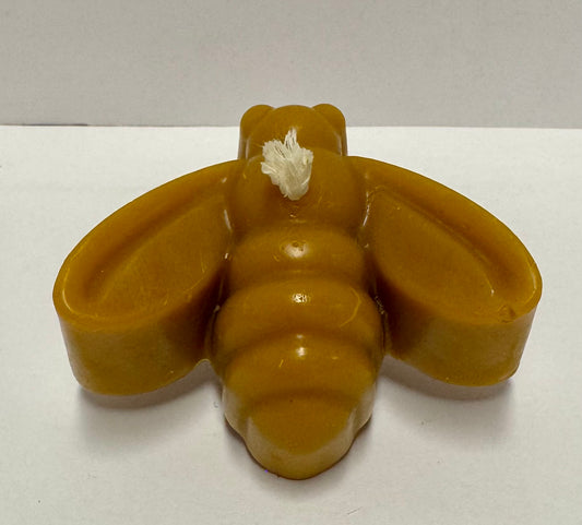 Pure Beeswax Candle. Hand poured. Honeybee shaped.