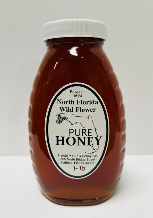 1 pound North Florida Wildflower Honey (glass)