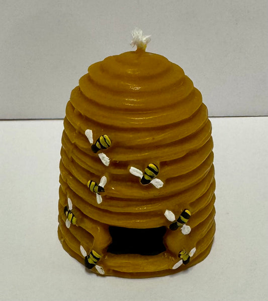 Pure Beeswax Candle with hand painted bees